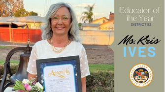  Kris Ives Receives D52 Educator of the Year Award